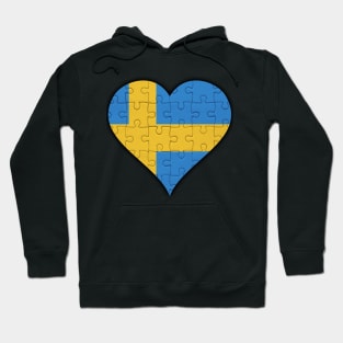 Swedish Jigsaw Puzzle Heart Design - Gift for Swedish With Sweden Roots Hoodie